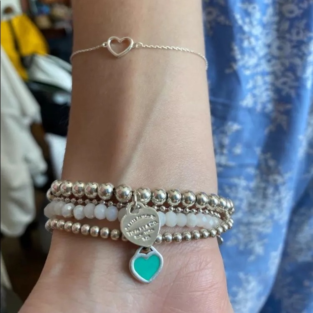 Please Return Beaded Bracelet Genuine 925 Silver - Picture 1 of 16